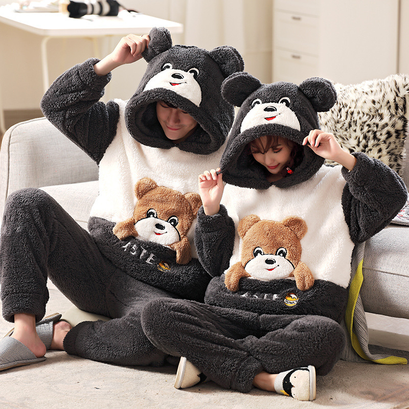 Fashion Hooded Coral Fleece Casual Loungewear Set - Image 4