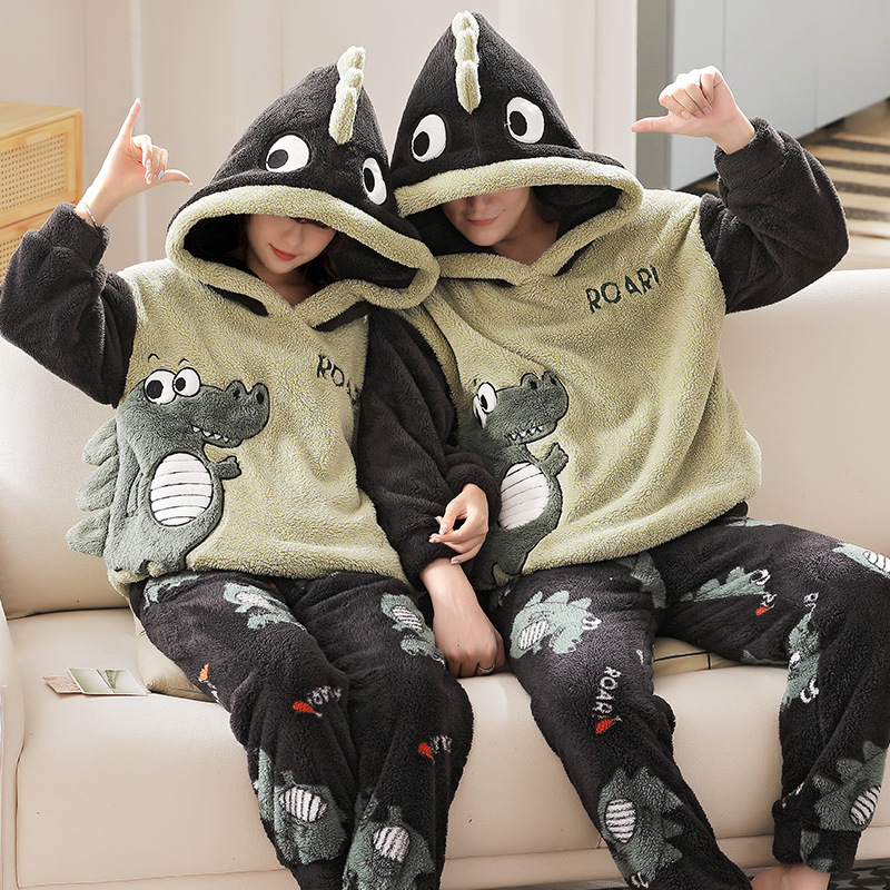 Fashion Hooded Coral Fleece Casual Loungewear Set - Image 9