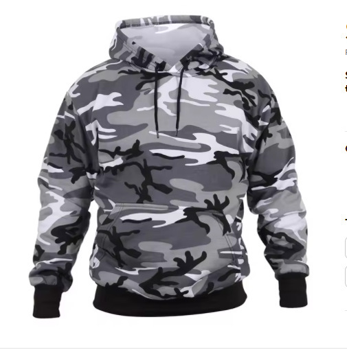 Mens Casual Camo Hoodie Top - Image 10