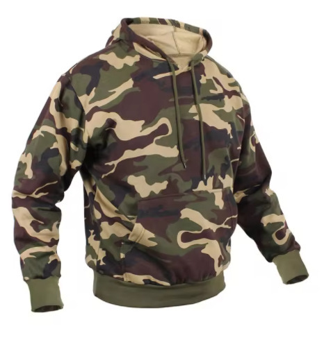 Mens Casual Camo Hoodie Top - Image 4