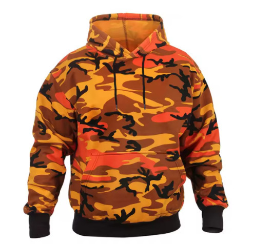 Mens Casual Camo Hoodie Top - Image 9