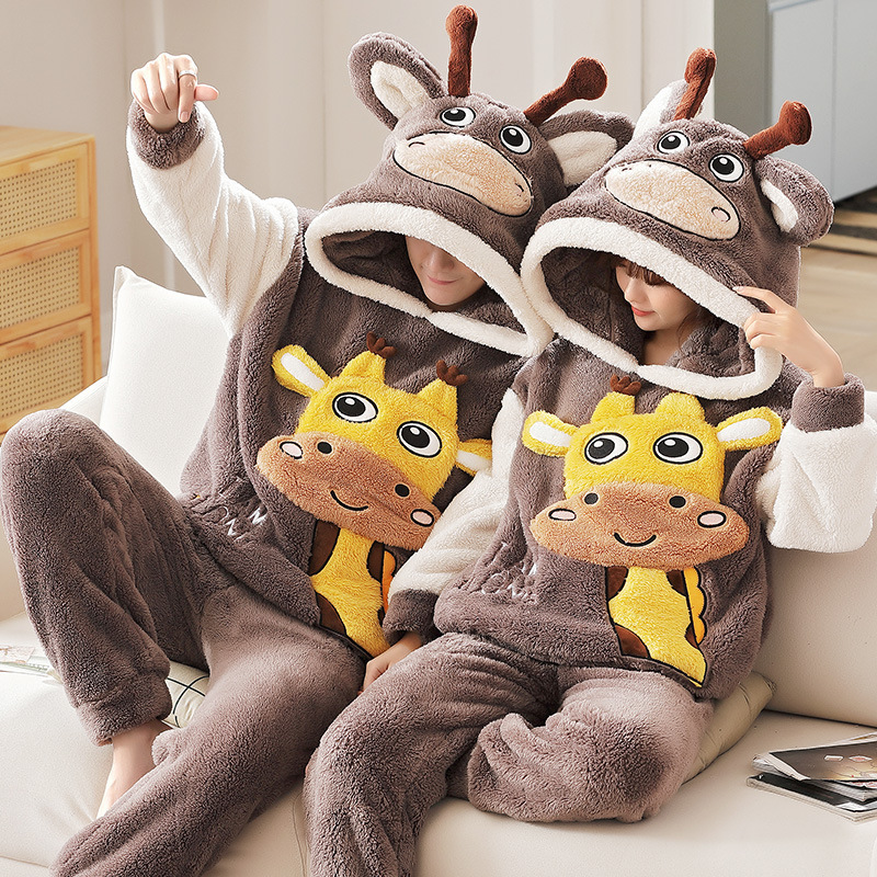 Fashion Hooded Coral Fleece Casual Loungewear Set - Image 7